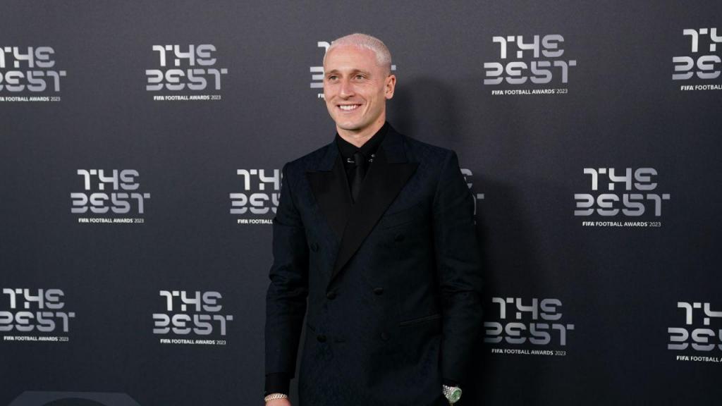 Nuno Santos, jogador do Sporting na Gala The Best (John Walton - PA Images)