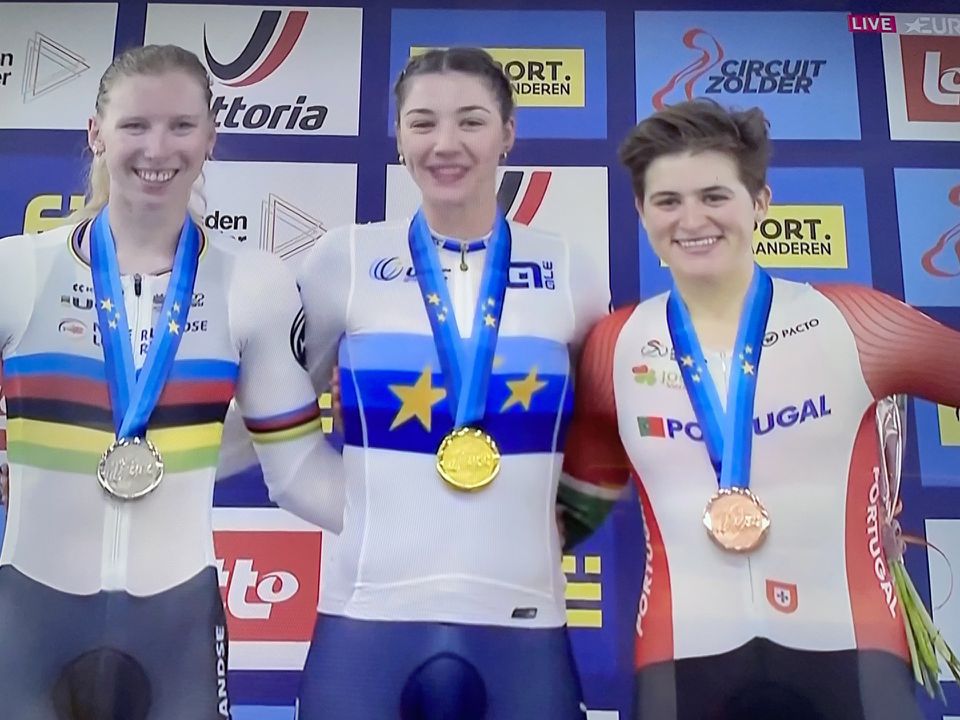 Maria Martins medalha de bronze em scratch nos Europeus de pista