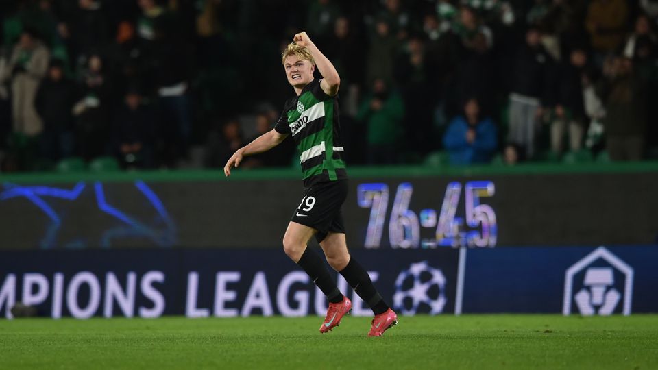 Harder festejou efusivamente o golo que marcou em Alvalade, que valeu o empate a um com o Bolonha, e garantiu passagem do Sporting ao play-off dos oitavos da Champions