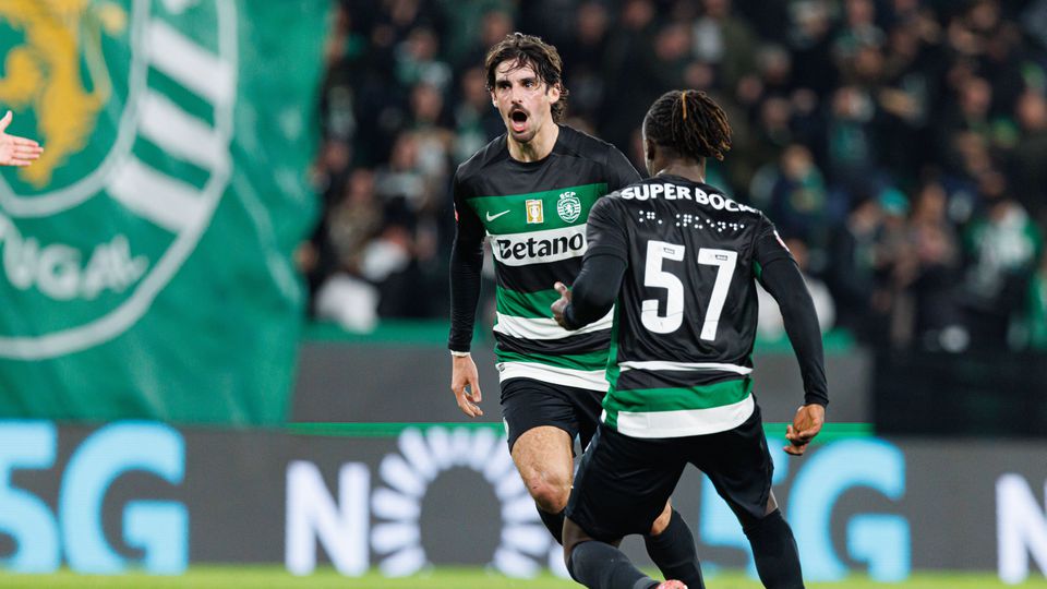 Francisco Trincão festeja golaço apontado frente ao Nacional