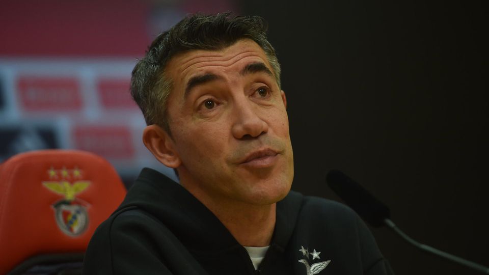 Bruno Lage, treinador do Benfica, em conferência de imprensa. Foto: Miguel Nunes
