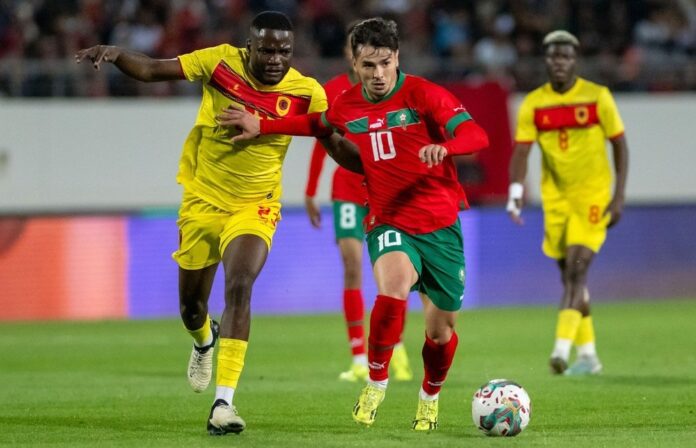 Brahim Díaz na disputa entre marrocos e Angola. EFE