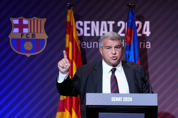 Joan Laporta, presidente do Barcelona, em foto de arquivo. EFE