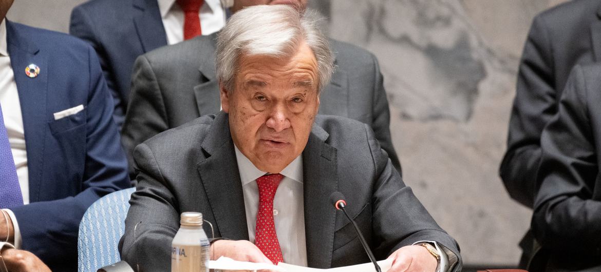 António Guterres reiterou seu apelo por um cessar-fogo humanitário imediato