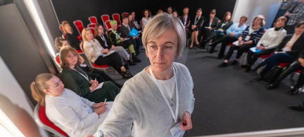 Lyudmyla Kovalchuk, funcionária da ONU Mulheres Ucrânia. As mulheres na Ucrânia precisam do apoio da ONU