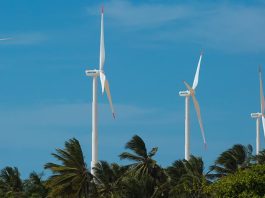 Usina de Energia Eólica em Icaraí, no Ceará, Brasil