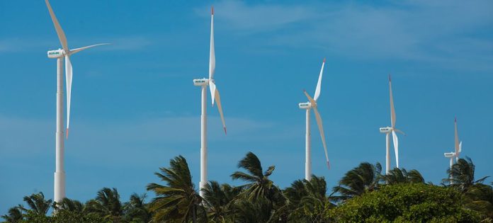 Usina de Energia Eólica em Icaraí, no Ceará, Brasil