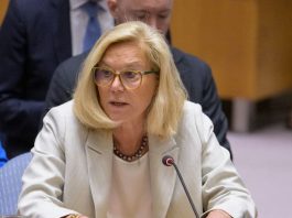 Coordenadora Especial da ONU para o Processo de Paz no Oriente Médio, Sigrid Kaag, informa a reunião do Conselho de Segurança sobre a situação no Oriente Médio, incluindo a questão palestina