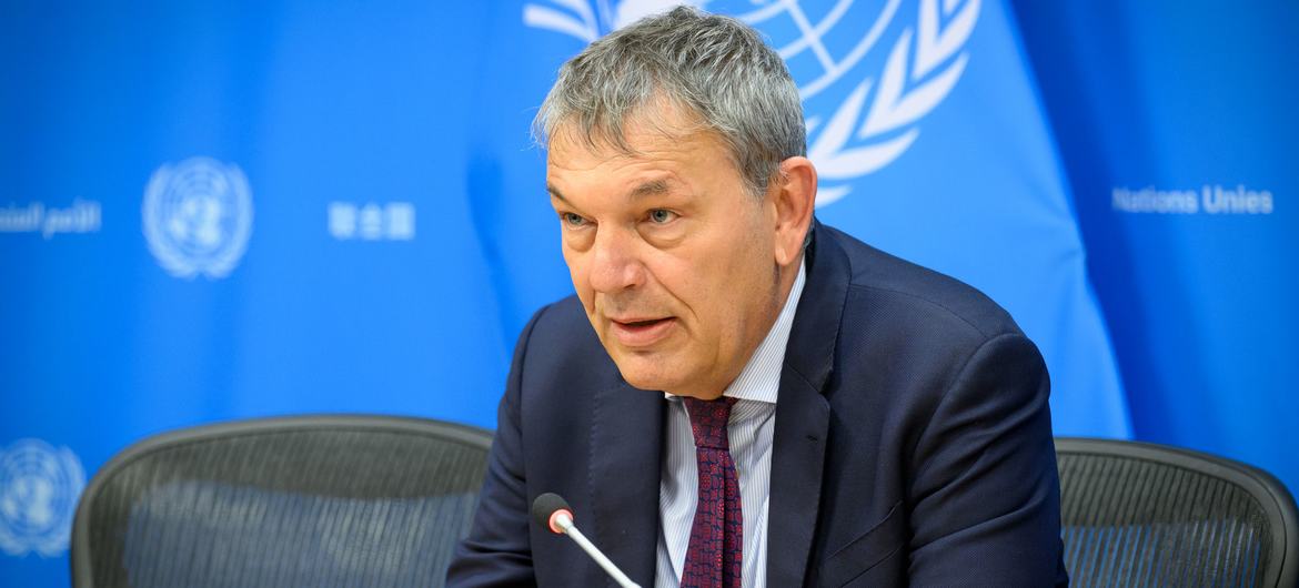 O comissário-geral da Unrwa, Philippe Lazzarini O comissário-geral da Unrwa, Philippe Lazzarini