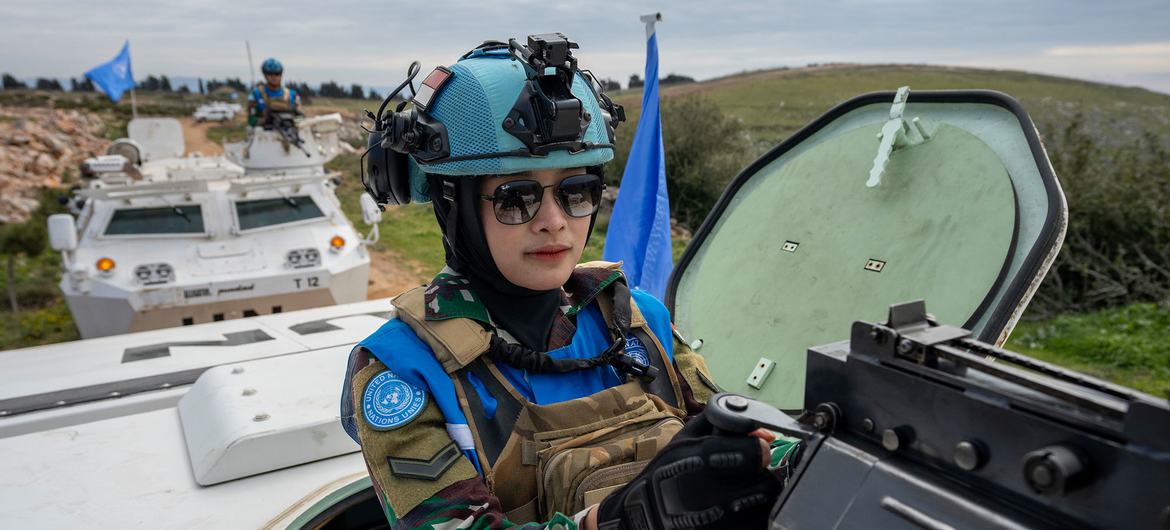Forças de paz da ONU patrulham a Linha Azul no sul do Líbano Forças de paz da ONU patrulham a Linha Azul no sul do Líbano