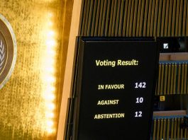 Nova resolução da Assembleia Geral da ONU passou com 142 votos a favor