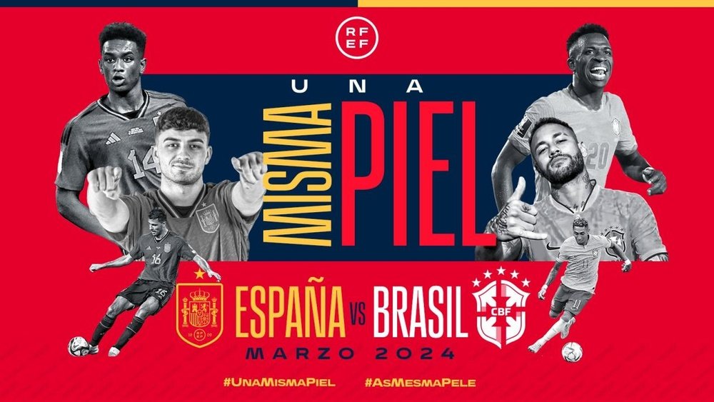 O amistoso entre Brasil e Espanha será no dia 26 de março no Barnabéu. RFEF