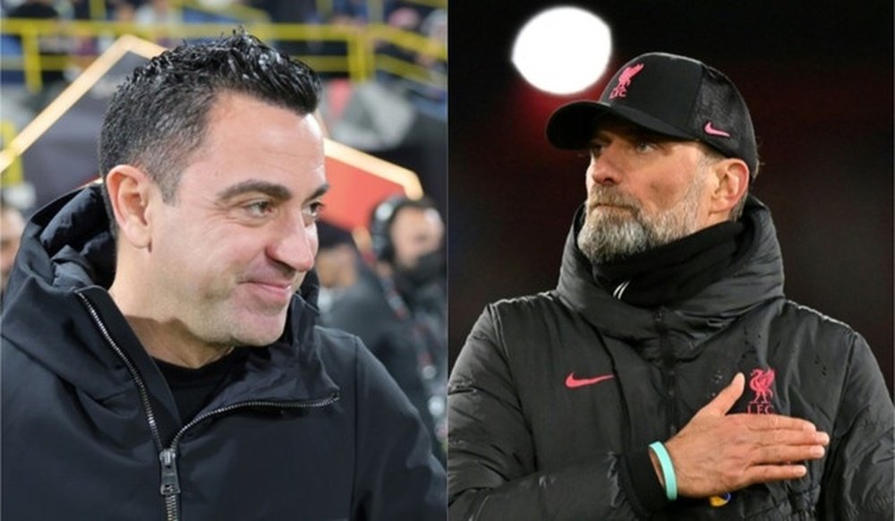 Xavi Hernández e Jürgen Klopp  . AFP